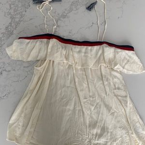American eagle off the shoulder tie strap top